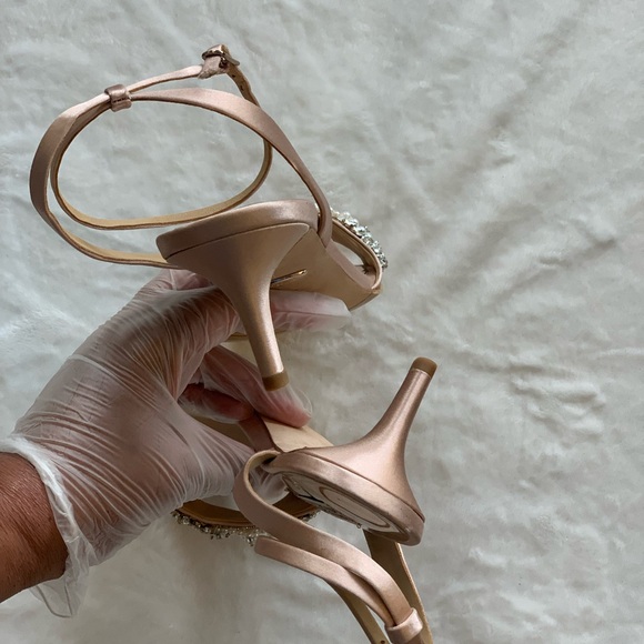 New Badgley Mischka Fiona Satin Sandals with Embellishments, Size 11! - Picture 7 of 10
